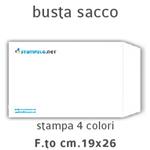 BUSTE SACCO F.TO 19X26 CM. STAMPA 4 COLORI 1 LATO