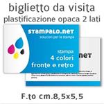 BIGLIETTI DA VISITA PLASTIFICATI LUCIDI O OPACHI 4+4 COLORI